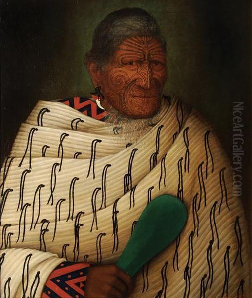 Portrait Of Patuone, Eruera Maihi Oil Painting by Bullock