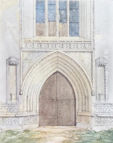 Cawston Church, The West Door Oil Painting by James Bulwer