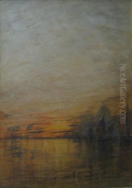 Venice At Twilight Oil Painting by William Gedney Bunce