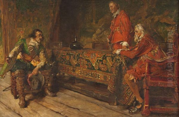 Die Unterredung Oil Painting by Edgar Bundy