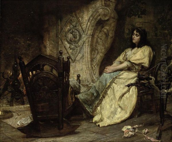 A Sweet Lullaby Oil Painting by Edgar Bundy