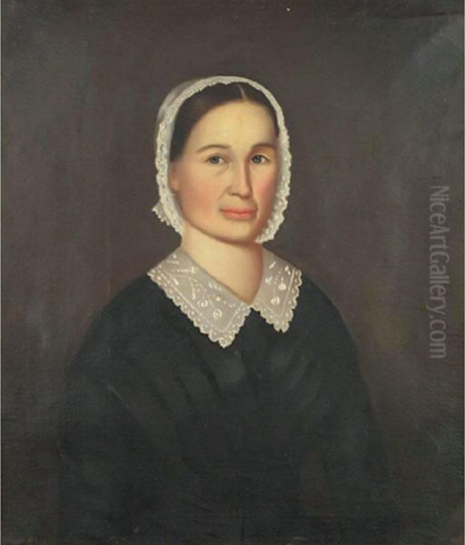 Portrait Of A Woman With A Lace Collar Oil Painting by Horace Bundy