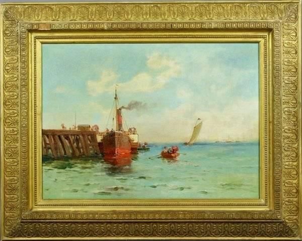 By The Sea Oil Painting by Dennis Miller Bunker