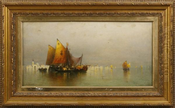 Venetian Scene Oil Painting by Andrew Fisher Bunner