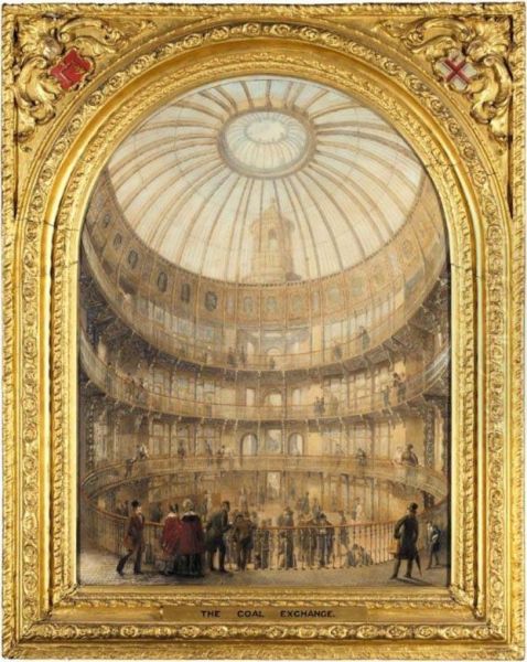 The New Coal Exchange, St Mary-at-hill, Lower Thames Street, London Oil Painting by James Bunstone Bunning