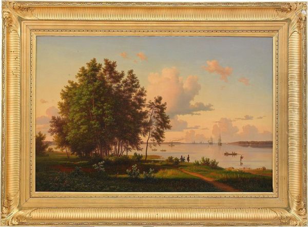 Kustlandskap Oil Painting by Joachim Ludwig Bunsow