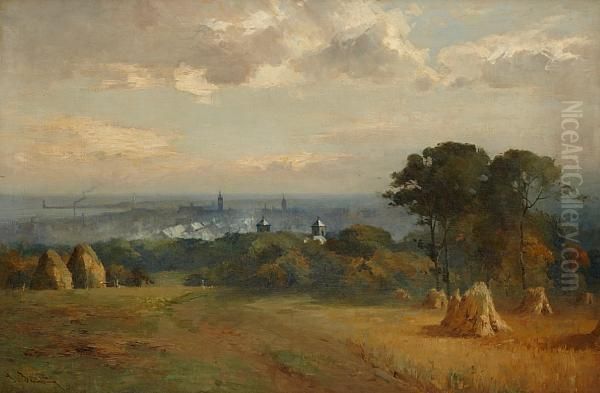 Aberdeen From The North Oil Painting by Thomas Bunting