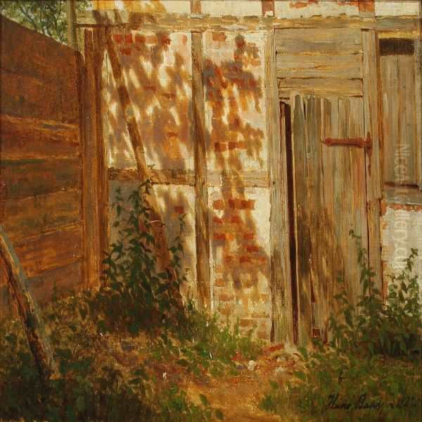 Sunlight Farm Oil Painting by Heinrich Buntzen