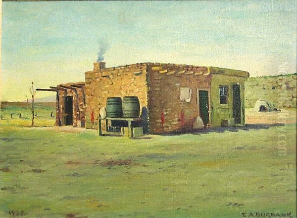 Adobe Home Oil Painting by Elbridge Ayer Burbank