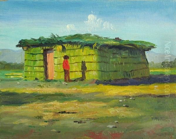 Pima Indian Home, Sacaton, Arizona Oil Painting by Elbridge Ayer Burbank