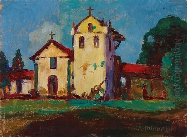 Mission Santa Inez Oil Painting by Elbridge Ayer Burbank