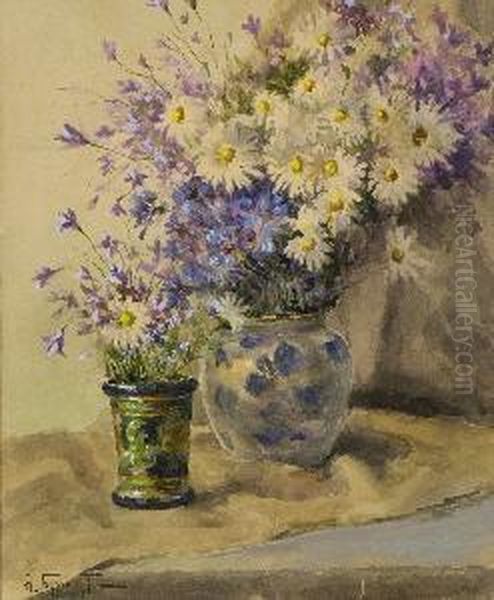 Stillleben Mit Wiesenblumen Oil Painting by A. Burchardt