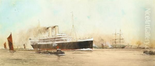 Journey's End, Tilbury Oil Painting by William John Burchell