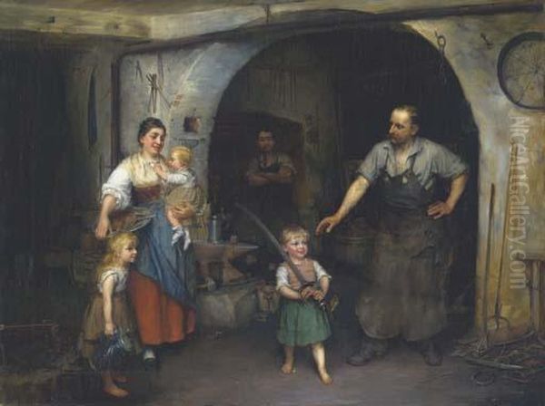 The Littlest Soldier Oil Painting by Heinrich Burckhardt