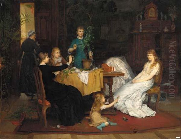 The Bridal Shower Oil Painting by Heinrich Burckhardt