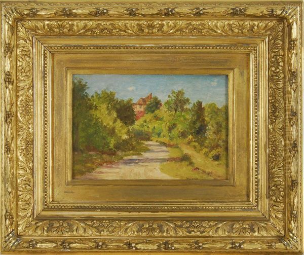 Pathway Through The Trees Leading To A Victorian House Oil Painting by Horace Robbins Burdick