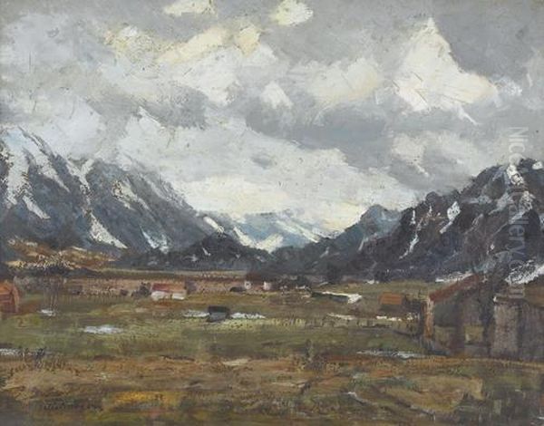 Gebirgstal Im Herbst Oil Painting by Felix Burgers