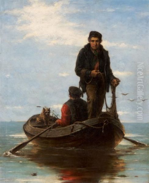 The Fisherman Oil Painting by Hendricus-Jacobus Burgers