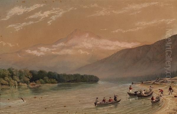 'frazer River Camp Oil Painting by George H. Burgess