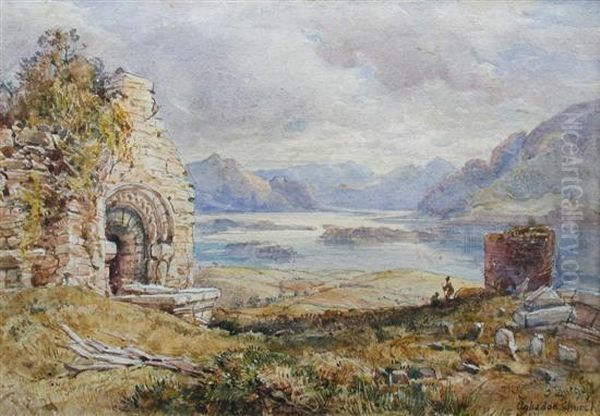 Aghadoe Church Oil Painting by James Howard Burgess