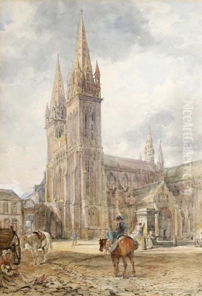 St. Pol-de-lyon, Brittany Oil Painting by John Burgess