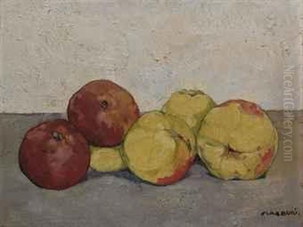 Apfel Oil Painting by Max Alfred Buri