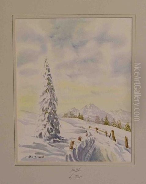 Winterlandschaft Im Voralpenland Oil Painting by Hedwig Burkhardt