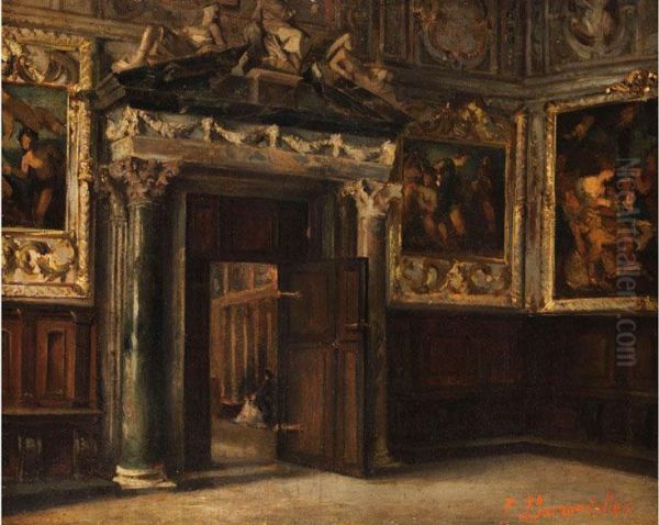 Interieur Eines Saales Im Dogenpalast Zuvenedig Oil Painting by Paul Burmeister