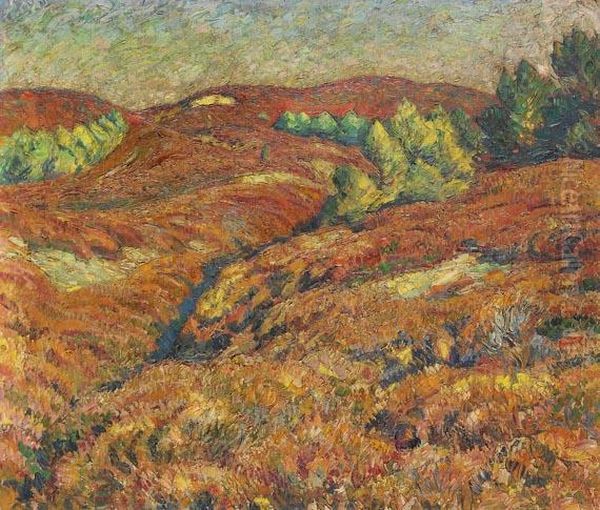 Herbst In Der Heide Oil Painting by Georg Burmester