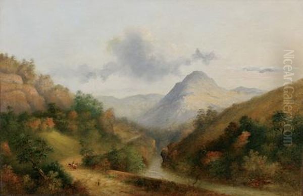 Yarra Valley Near Warburton Oil Painting by Henry Burn