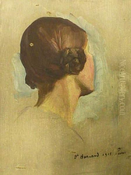 Suiveur De F. Hodler, Jeune Femme En Chignon Oil Painting by Daniel Burnand