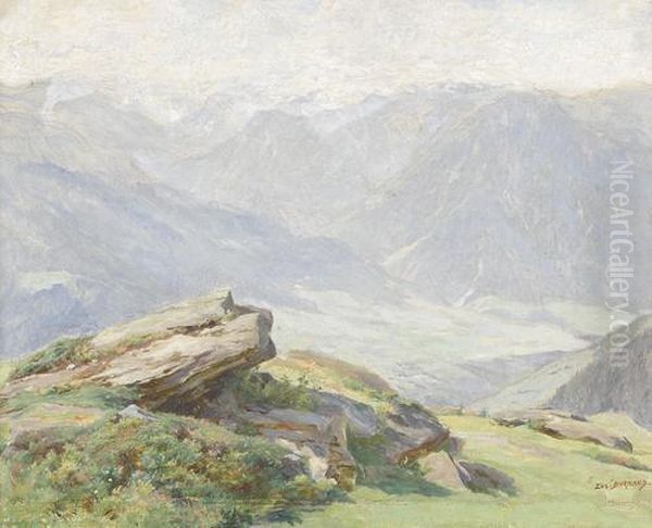 Massif Du Simplon Oil Painting by Eugene Burnand