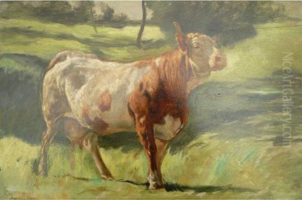 Vache Oil Painting by Eugene Burnand