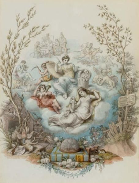 Design For The Frontispiece Of An Album Oil Painting by Edward Francis Burney