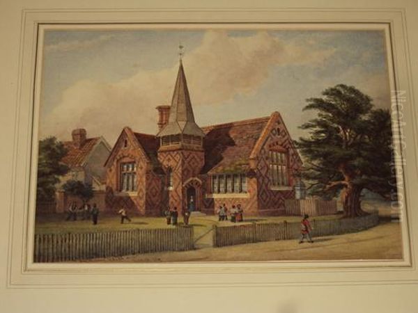 Haveningham Church Of England School Oil Painting by Richard Burnier