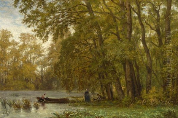 Am Waldteich Oil Painting by Karl Peter Burnitz