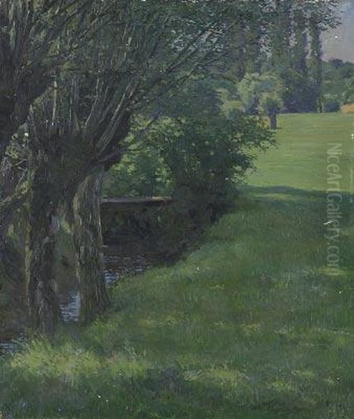 Weiden Am Bach Oil Painting by Rudolf Hans Burnitz