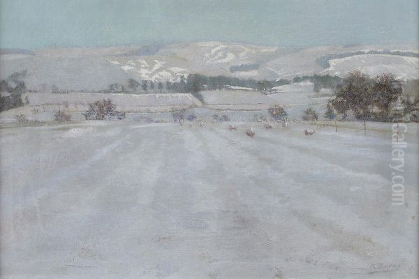 Winter Light On The Lammermuirs Oil Painting by Robert Burns