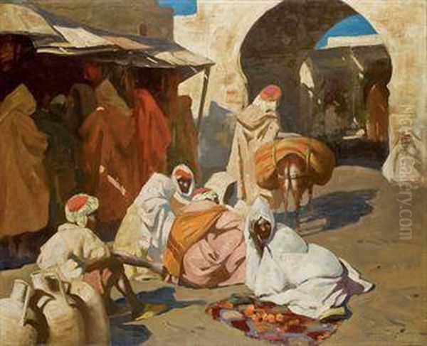 Marche Dans La Kasbah Oil Painting by Cameron Burnside