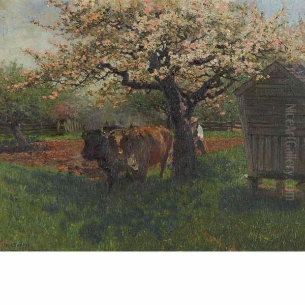 Cows Oil Painting by William Partridge Burpee