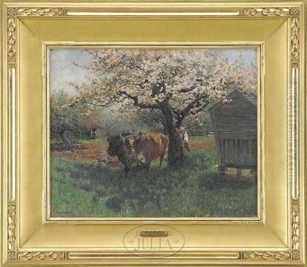 Under The Apple Tree Oil Painting by William Partridge Burpee