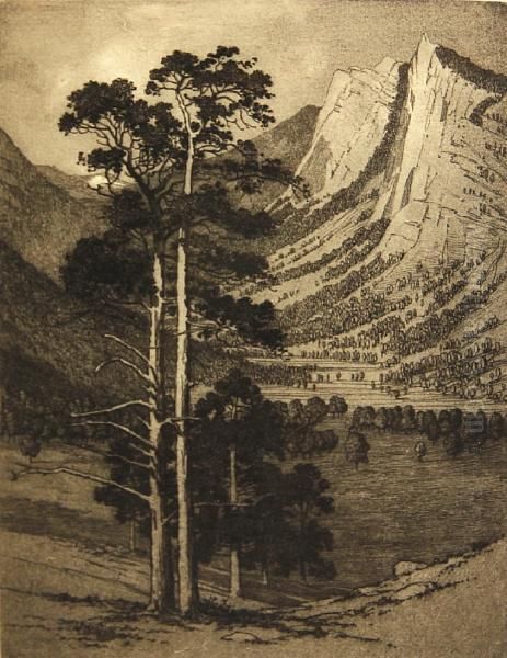 Black Canyon, Estes Park Oil Painting by George Elbert Burr