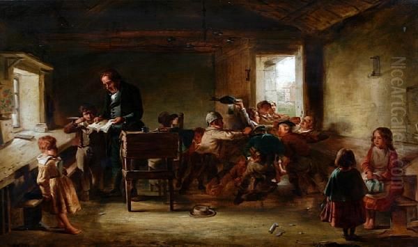 The Schoolroom Oil Painting by John P. Burr