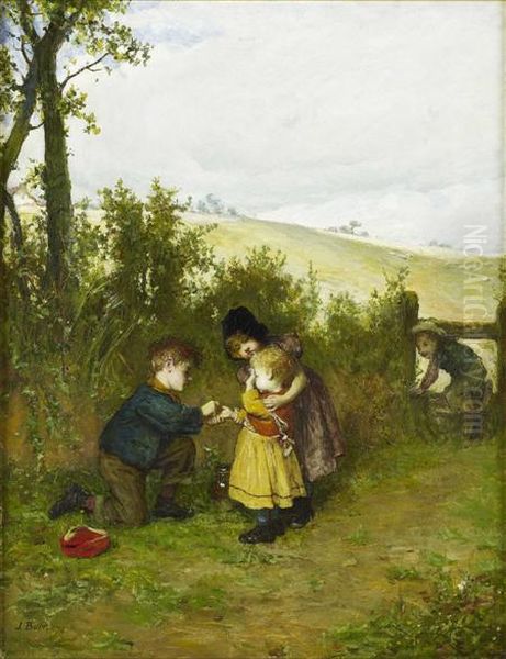 A Helping Hand Oil Painting by John P. Burr