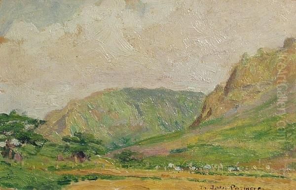 Landscape With Green Hills Oil Painting by Alfred Ray Burrell