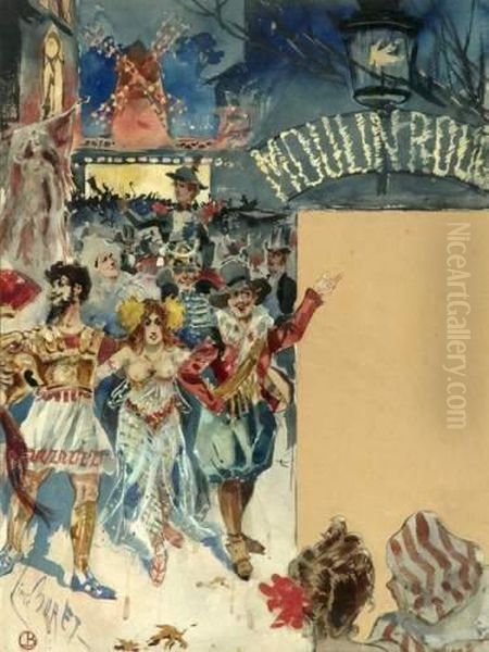 Le Moulin Rouge Oil Painting by Leonce Burret