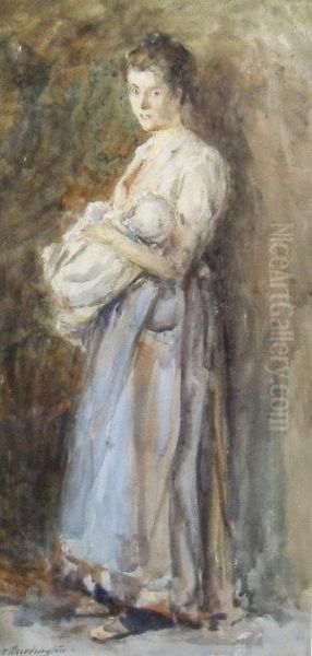 Portrait Of A Mother Oil Painting by Arthur Alfred Burrington