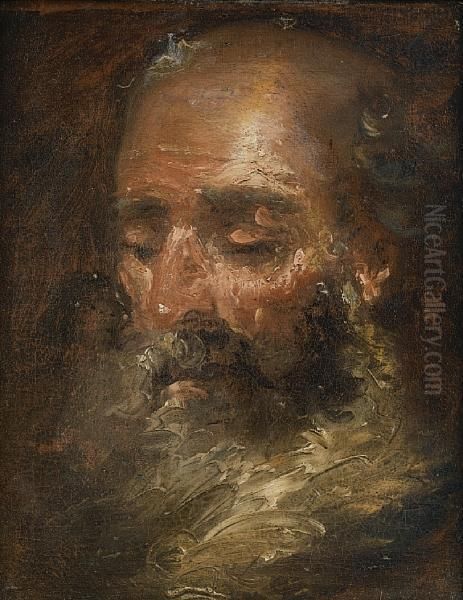 Study For The Head Of A Bearded Man Oil Painting by Gian Antonio Burrini