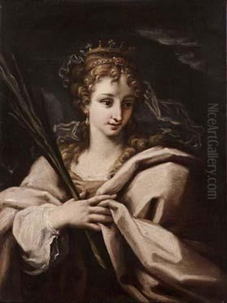 Santa Caterina Oil Painting by Gian Antonio Burrini