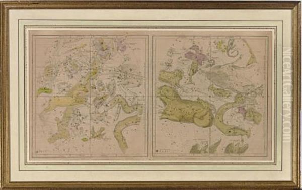 The Geography Of The Heavens: Five Plates Oil Painting by Elijah Hinsdale Burritt